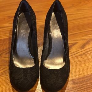 Black lace high heels